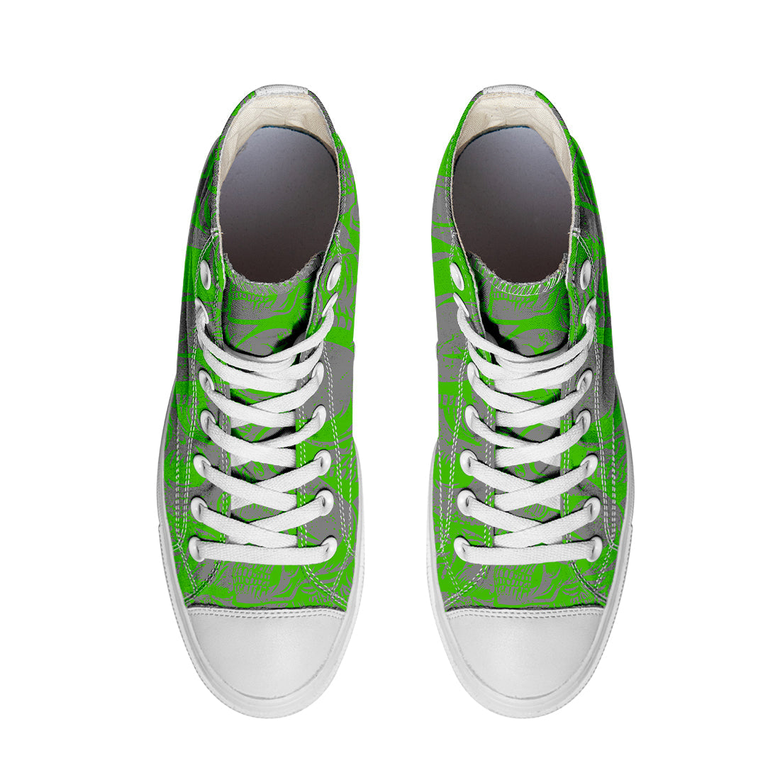 Resalta tu estilo con las zapatillas de lona de caña media Skeleton para hombre y mujer