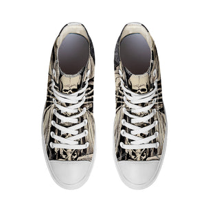 Resalta tu estilo con las zapatillas de lona de caña media Skeleton para hombre y mujer