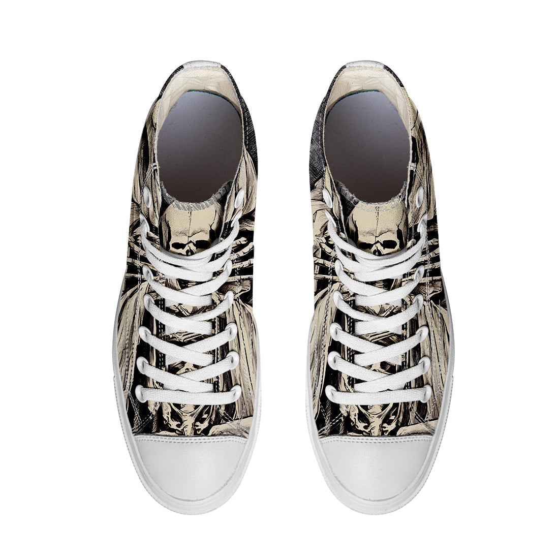 Resalta tu estilo con las zapatillas de lona de caña media Skeleton para hombre y mujer