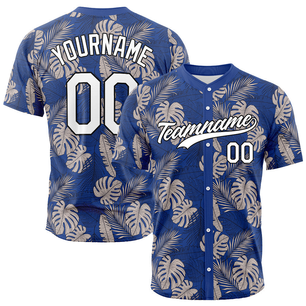 Dise?o personalizado de camiseta de béisbol con estampado completo de plantas tropicales