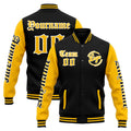 Chaqueta universitaria personalizada estilo Letterman para hombres-mujeres y jóvenes-color amarillo y negro