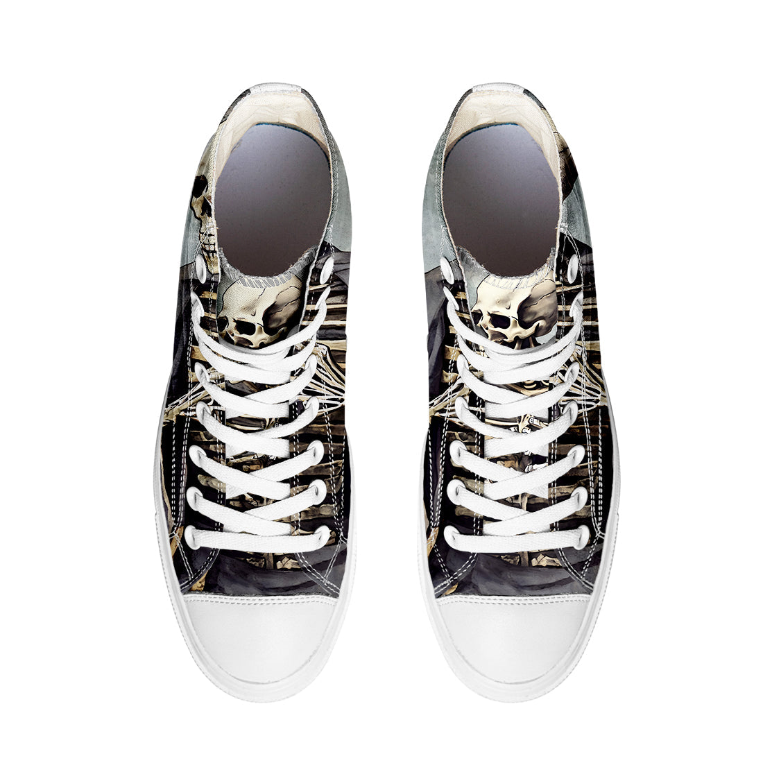 Resalta tu estilo con las zapatillas de lona de caña media Skeleton para hombre y mujer