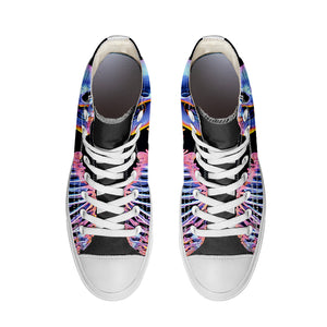 Resalta tu estilo con las zapatillas de lona de caña media Skeleton para hombre y mujer