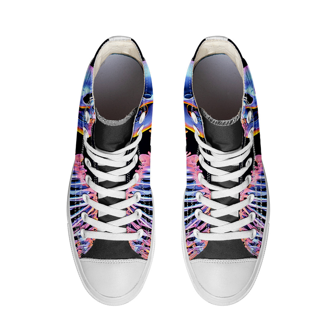 Resalta tu estilo con las zapatillas de lona de caña media Skeleton para hombre y mujer