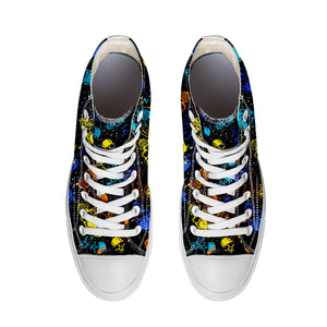 Resalta tu estilo con las zapatillas de lona de caña media Skeleton para hombre y mujer