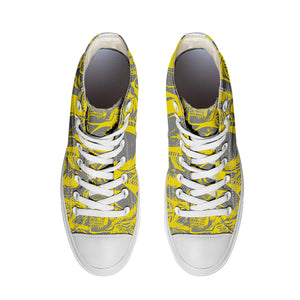 Resalta tu estilo con las zapatillas de lona de caña media Skeleton para hombre y mujer