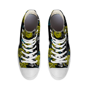 Resalta tu estilo con las zapatillas de lona de caña media Skeleton para hombre y mujer