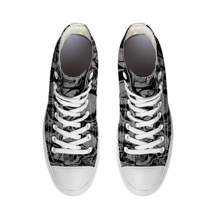 Resalta tu estilo con las zapatillas de lona de caña media Skeleton para hombre y mujer