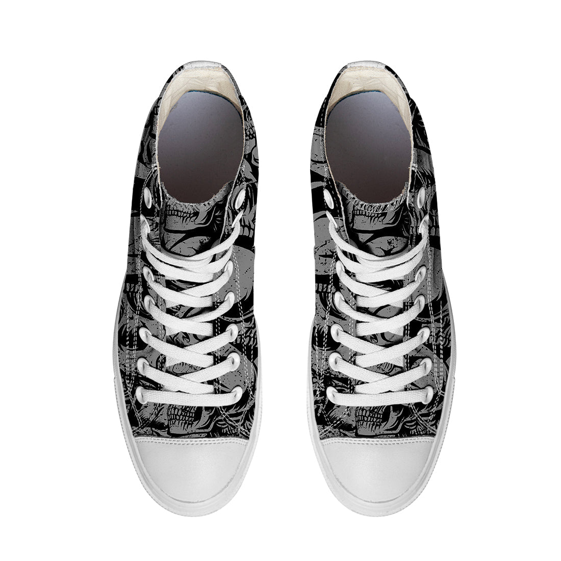 Resalta tu estilo con las zapatillas de lona de caña media Skeleton para hombre y mujer