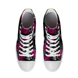 Resalta tu estilo con las zapatillas de lona de caña media Skeleton para hombre y mujer