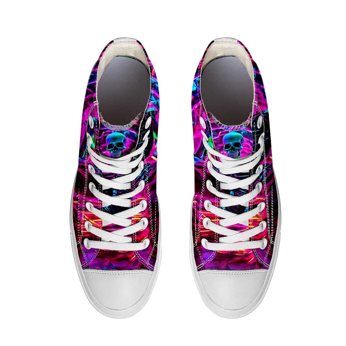 Resalta tu estilo con las zapatillas de lona de caña media Skeleton para hombre y mujer