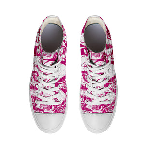 Resalta tu estilo con las zapatillas de lona de caña media Skeleton para hombre y mujer