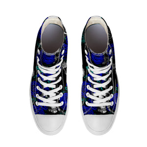 Resalta tu estilo con las zapatillas de lona de caña media Skeleton para hombre y mujer
