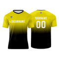 Conjunto personalizado de camiseta de uniforme amarilla y negra para niños y adultos