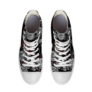 Resalta tu estilo con las zapatillas de lona de caña media Skeleton para hombre y mujer