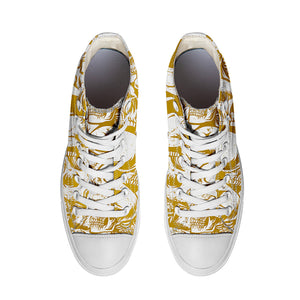 Resalta tu estilo con las zapatillas de lona de caña media Skeleton para hombre y mujer
