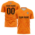 Conjunto personalizado de camiseta de fútbol naranja para niños y adultos