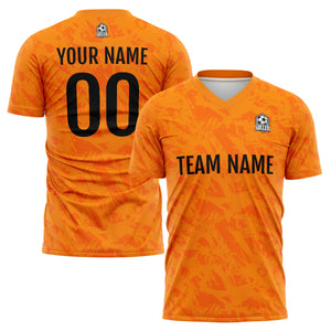 Conjunto personalizado de camiseta de fútbol naranja para niños y adultos