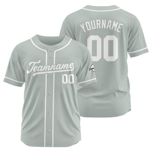 Camiseta de béisbol personalizada con diseño bordado & estilo hip hop & color gris y blanco