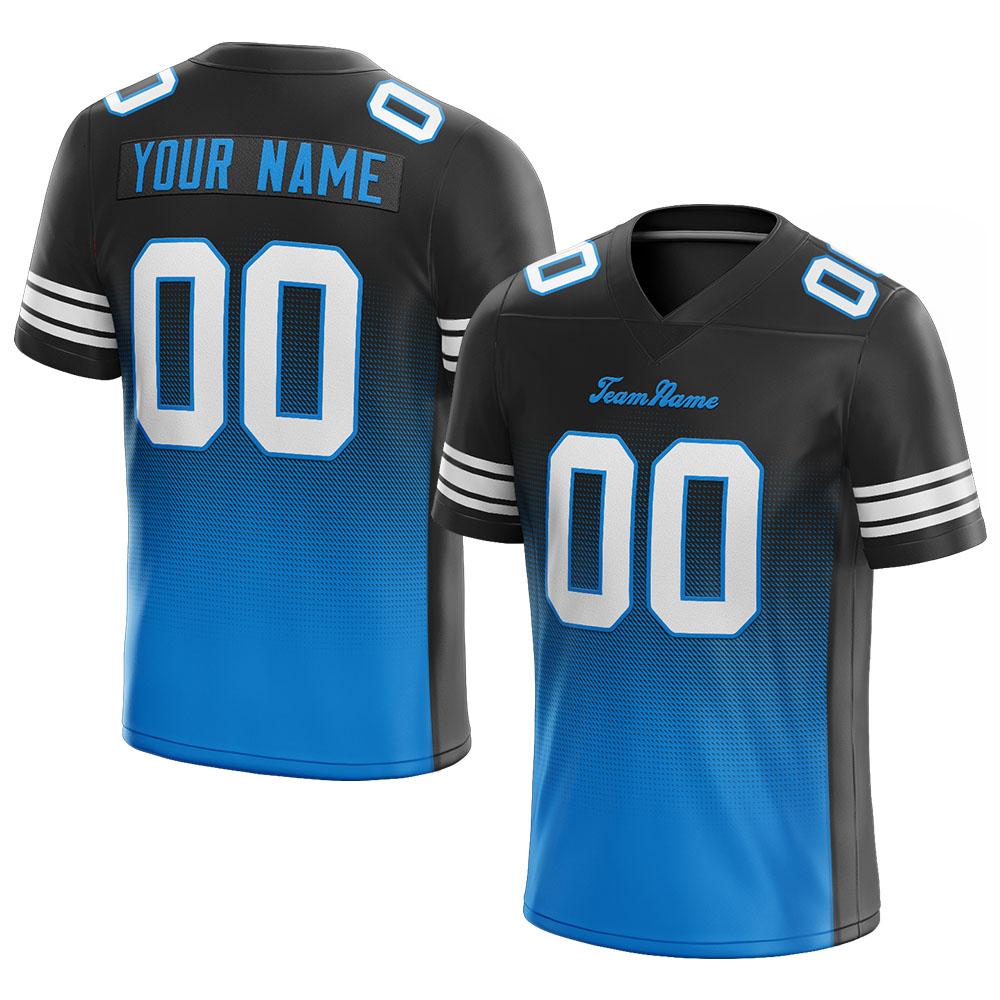 custom authentic gradient fashion football jersey aqua-black-white