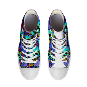 Resalta tu estilo con las zapatillas de lona de caña media Skeleton para hombre y mujer