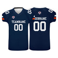 Camiseta de fútbol personalizada con nombre y número del equipo impresos-color azul marino