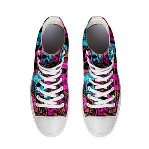 Resalta tu estilo con las zapatillas de lona de caña media Skeleton para hombre y mujer
