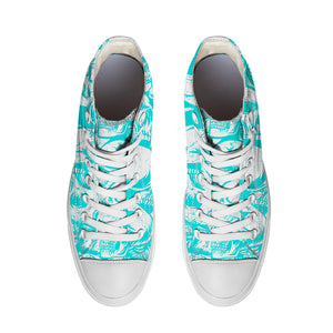 Resalta tu estilo con las zapatillas de lona de caña media Skeleton para hombre y mujer