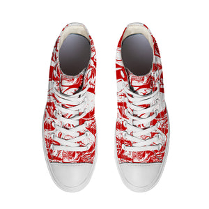 Resalta tu estilo con las zapatillas de lona de caña media Skeleton para hombre y mujer