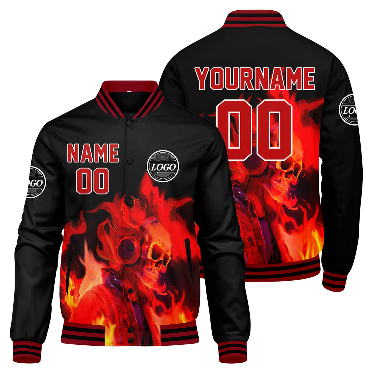 Chaqueta universitaria personalizada estilo Letterman para hombres-mujeres y jóvenes-color negro