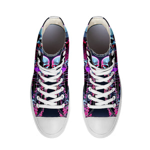 Resalta tu estilo con las zapatillas de lona de caña media Skeleton para hombre y mujer