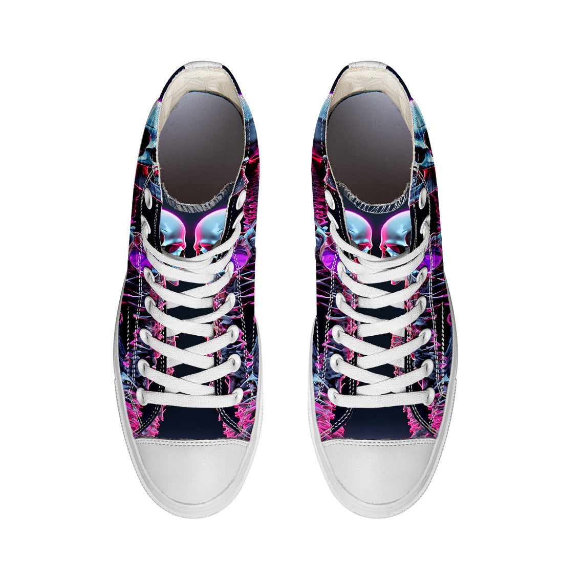 Resalta tu estilo con las zapatillas de lona de caña media Skeleton para hombre y mujer