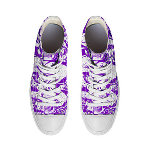 Resalta tu estilo con las zapatillas de lona de caña media Skeleton para hombre y mujer