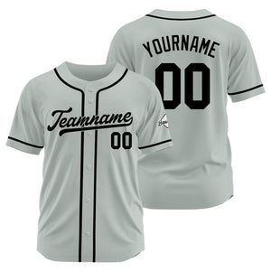 Camiseta de béisbol personalizada con diseño bordado & estilo hip hop & color gris y negro