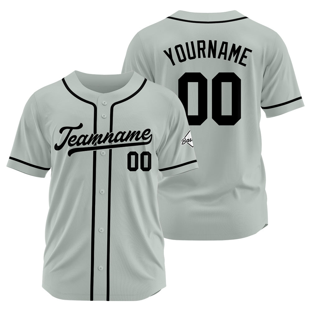 Camiseta de béisbol personalizada con diseño bordado & estilo hip hop & color gris y negro