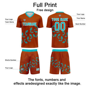 Conjunto personalizado de camiseta de fútbol naranja para niños y adultos