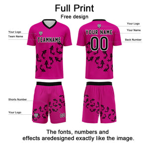 Conjunto personalizado de camiseta de fútbol color rosa púrpura para niños y adultos