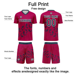 Conjunto personalizado de camiseta de fútbol rosa para niños y adultos