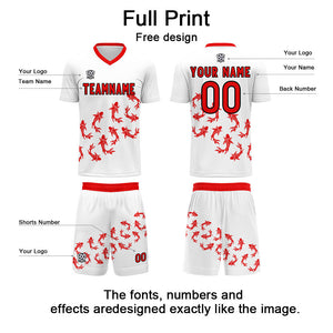 Conjunto personalizado de camiseta de fútbol blanca para niños y adultos