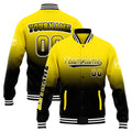 Chaqueta universitaria personalizada estilo Letterman para hombres-mujeres y jóvenes-color amarillo y negro