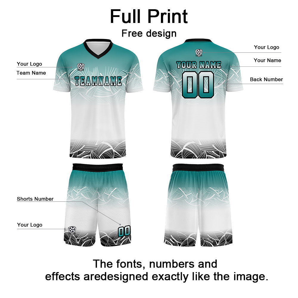 Conjunto personalizado de camiseta de fútbol blanca para niños y adultos