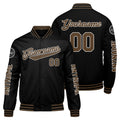 Chaquetas universitarias personalizadas en negro y marrón para hombres & mujeres y jóvenes & Chaquetas Letterman personalizadas