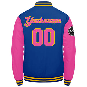 Chaqueta universitaria personalizada estilo Letterman para hombres-mujeres y jóvenes-color rosa real