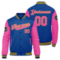 Chaqueta universitaria personalizada estilo Letterman para hombres-mujeres y jóvenes-color rosa real