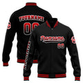 Chaqueta universitaria personalizada estilo Letterman para hombres-mujeres y jóvenes-color negro y rojo