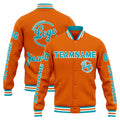 Chaqueta universitaria personalizada estilo Letterman para hombres-mujeres y jóvenes-color naranja y verde azulado