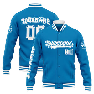 Chaqueta universitaria personalizada estilo Letterman para hombres-mujeres y jóvenes-color azul