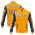 Chaqueta universitaria personalizada estilo Letterman para hombres-mujeres y jóvenes-color amarillo y gris