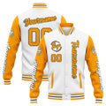 Chaqueta universitaria personalizada estilo Letterman para hombres-mujeres y jóvenes-color blanco y amarillo