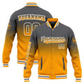 Chaqueta universitaria personalizada estilo Letterman para hombres-mujeres y jóvenes-color gris degradado amarillo